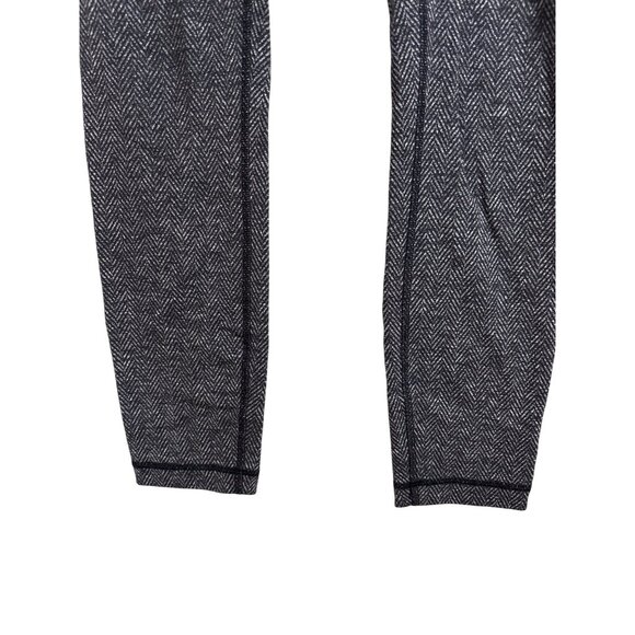Lululemon Leggings Size 4 Black Gray Herringbone Lounge Comfort Workout Ankle - Picture 3 of 7